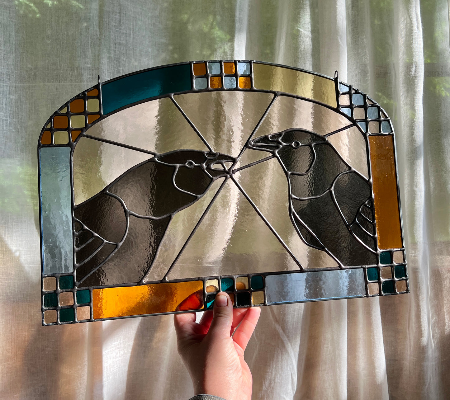 Pair of Patchwork Crows / RESERVED