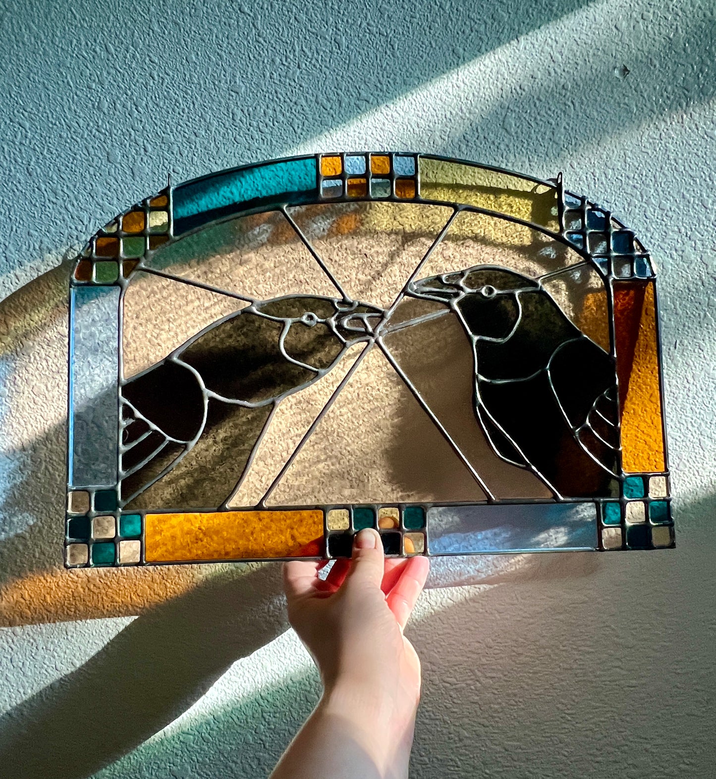 Pair of Patchwork Crows / RESERVED