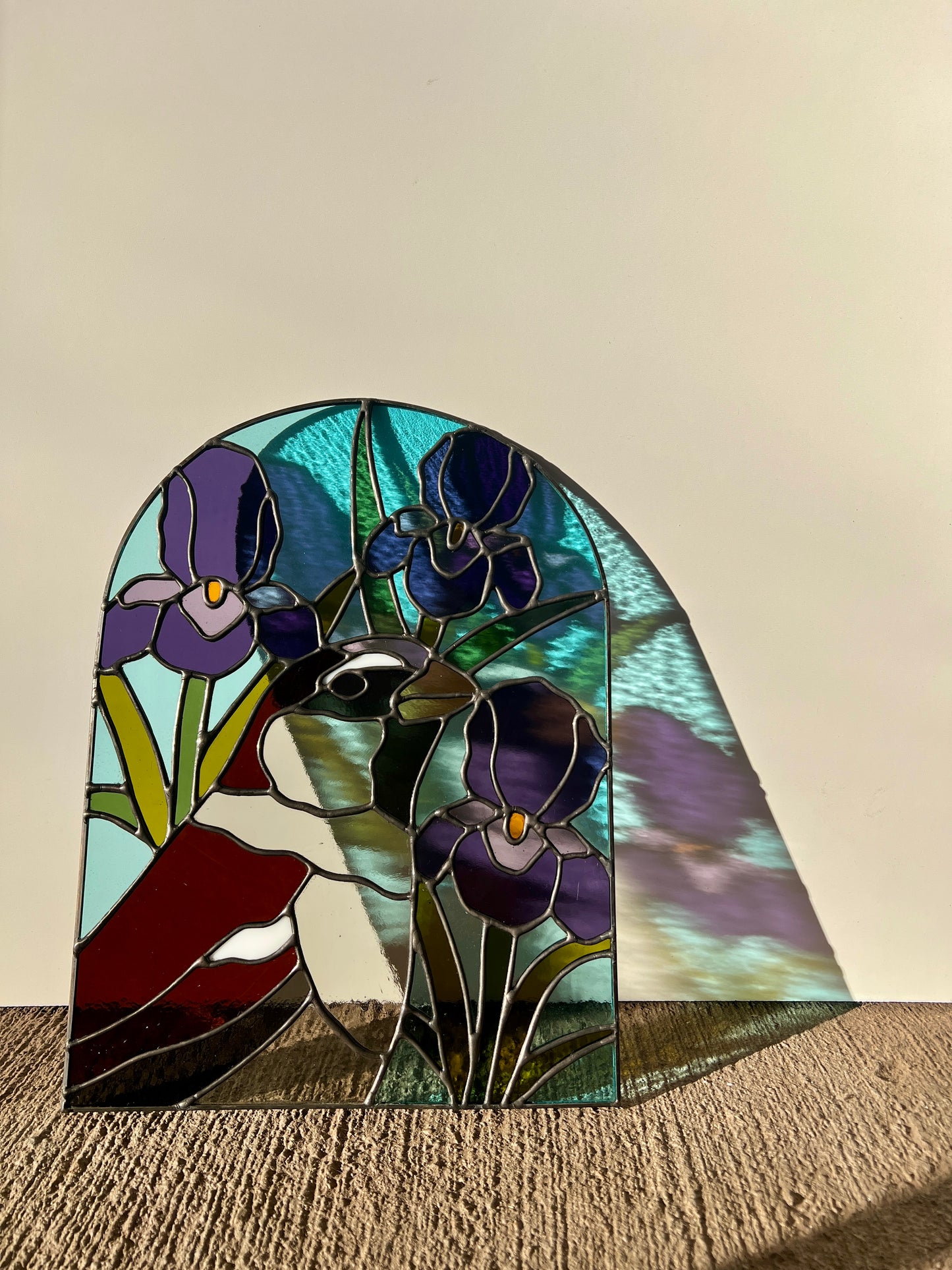 Wildflower Friend / House Sparrow + Irises / RESERVED