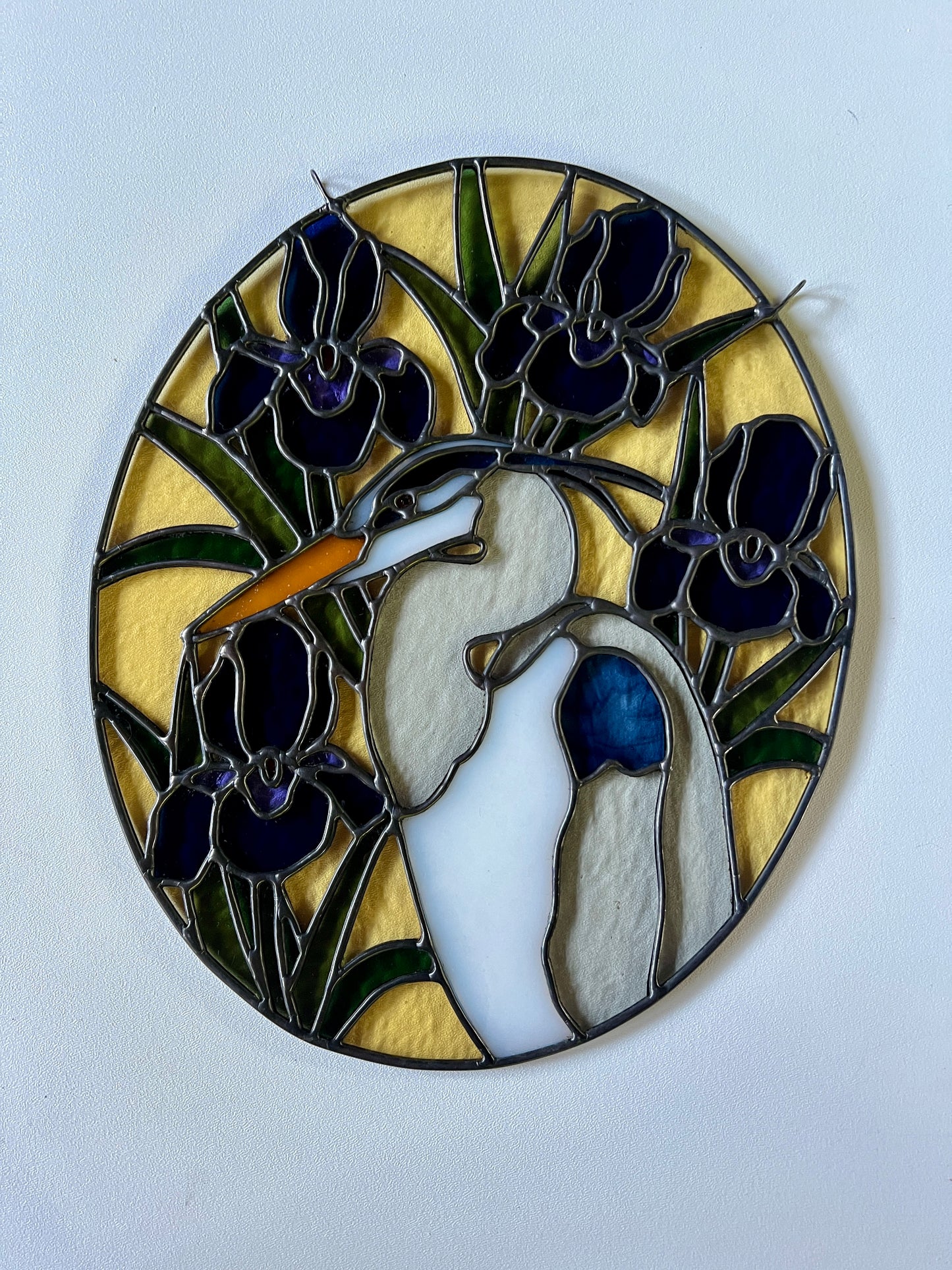 Wildflower Friend / Iris Great Blue Heron / RESERVED