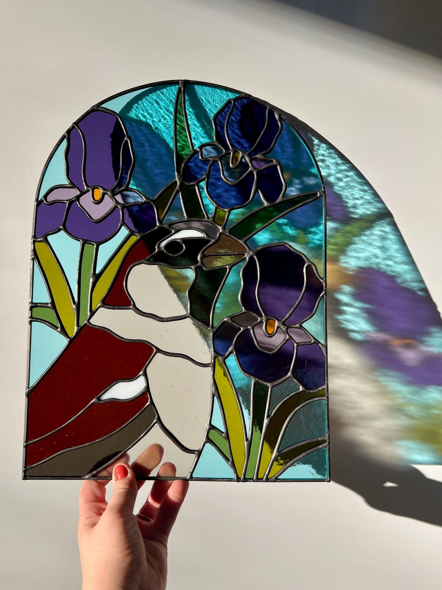 Wildflower Friend / House Sparrow + Irises / RESERVED