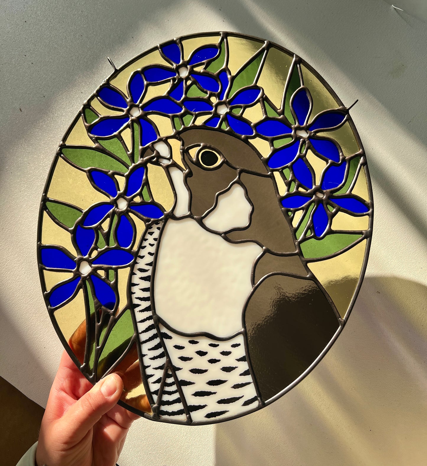 Wildflower Friend / Peregrine Falcon + Gentiana Tergestina / RESERVED
