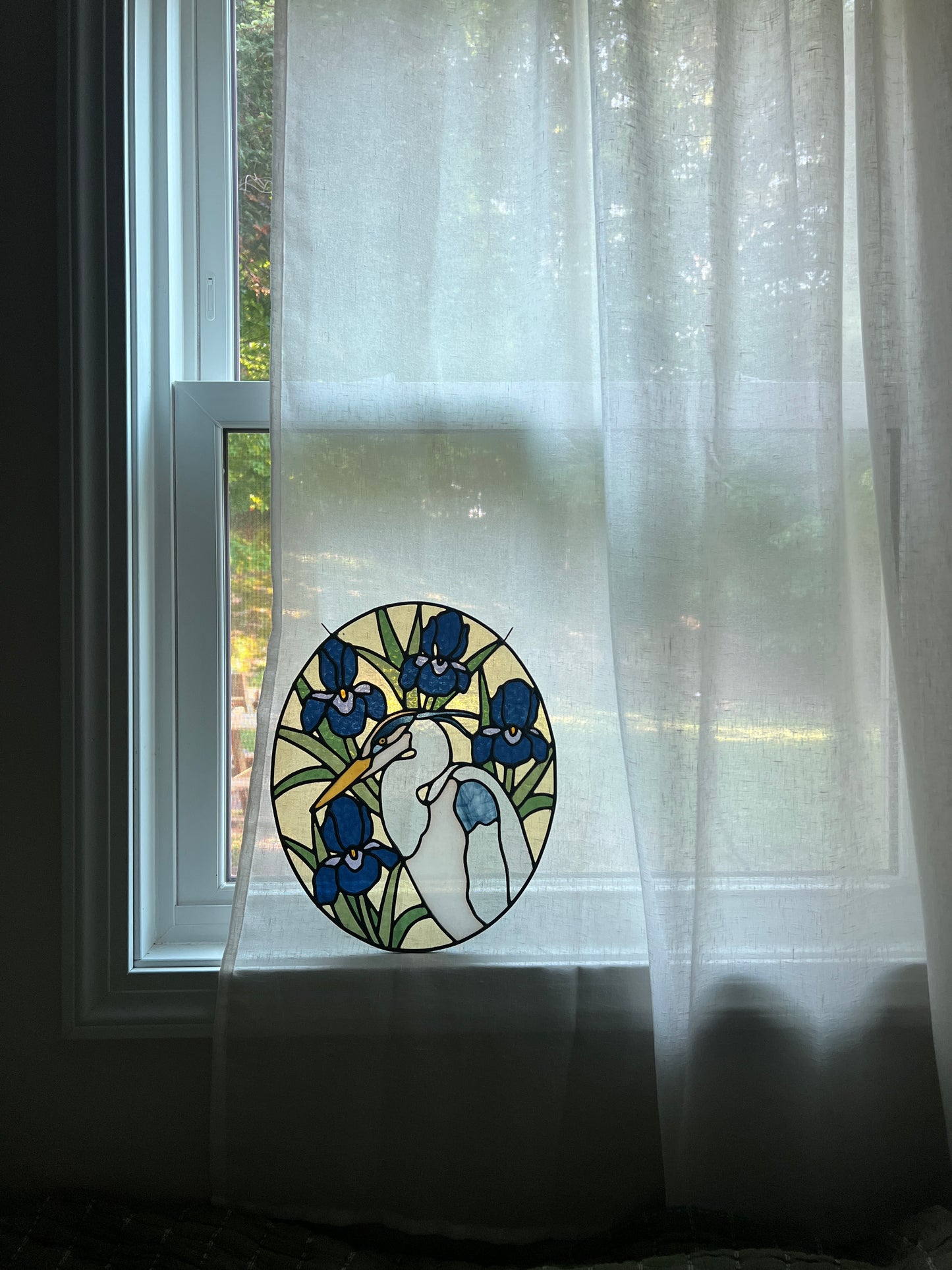 Wildflower Friend / Iris Great Blue Heron / RESERVED