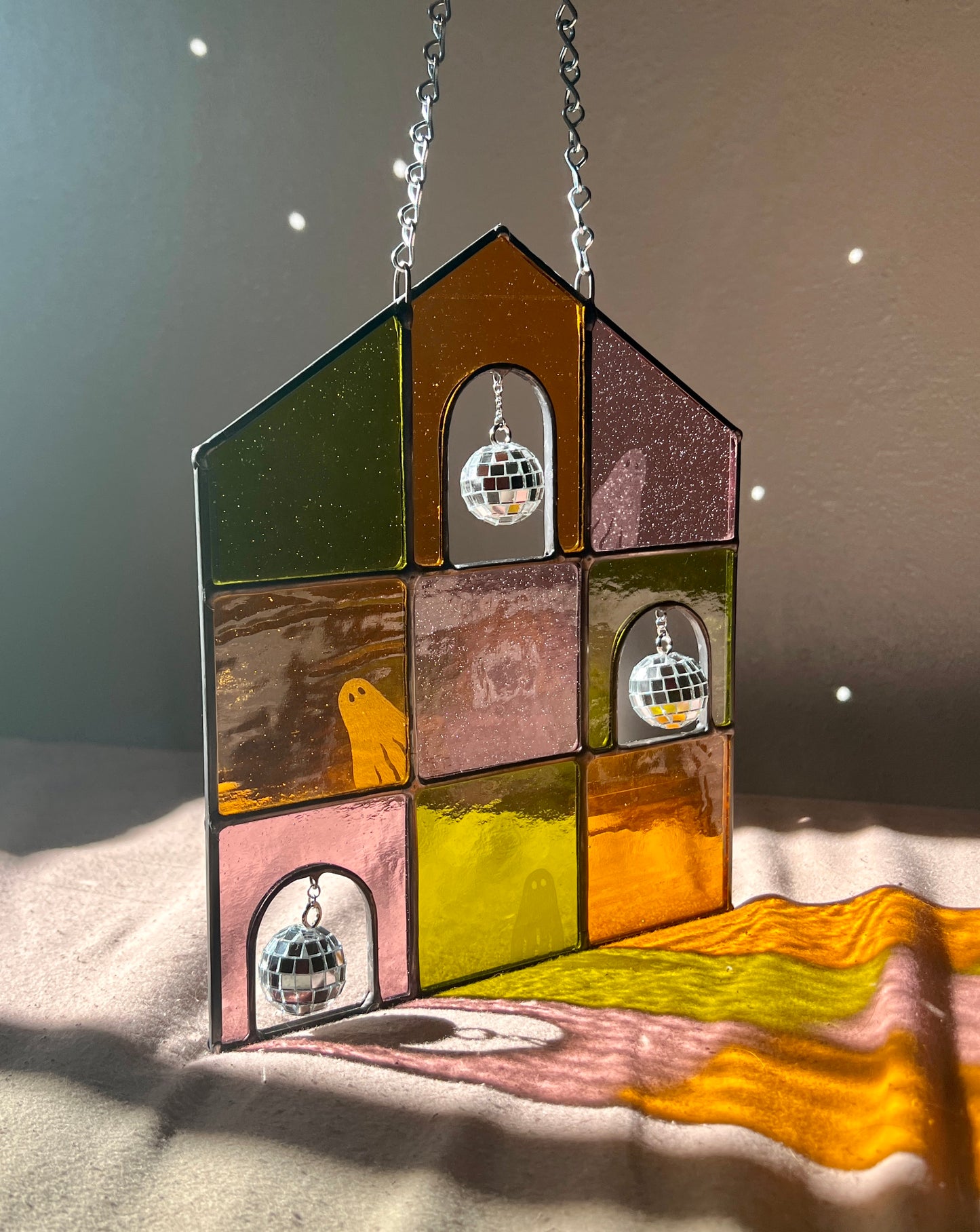 Haunted House Party / purple + olive + mustard / prototype