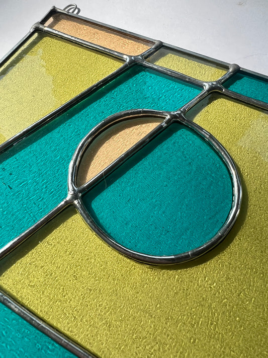 Green and Blush Geo Panel