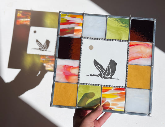 Etched Sandhill Crane Palette