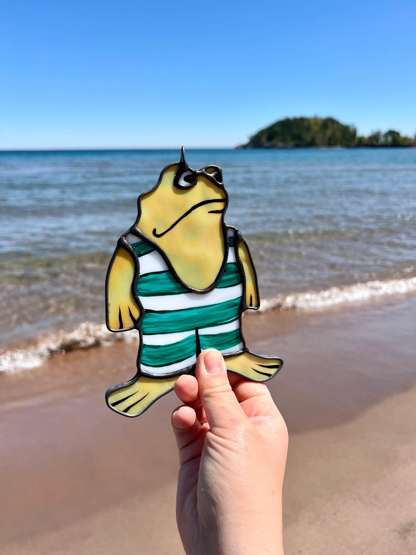 Toad looks funny in a bathing suit / painted