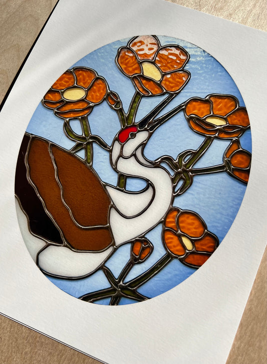 Sandhill Crane and Buttercups / ART PRINT