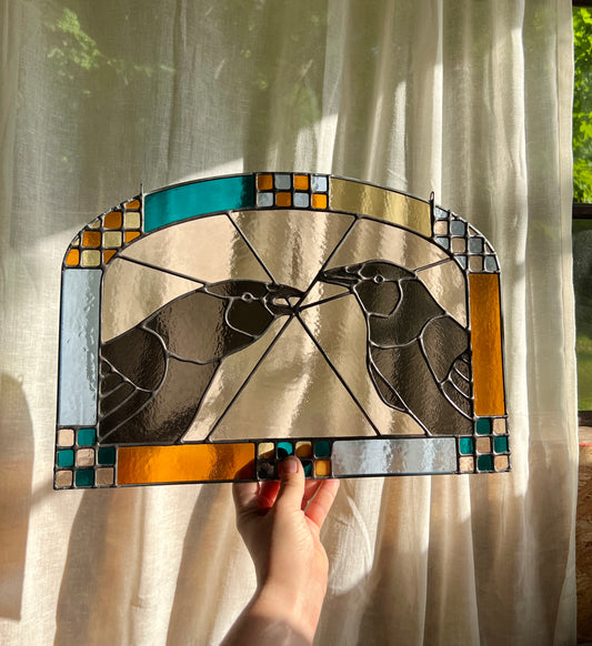 Pair of Patchwork Crows / RESERVED