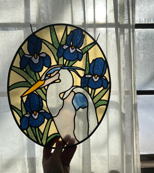 Iris Great Blue Heron