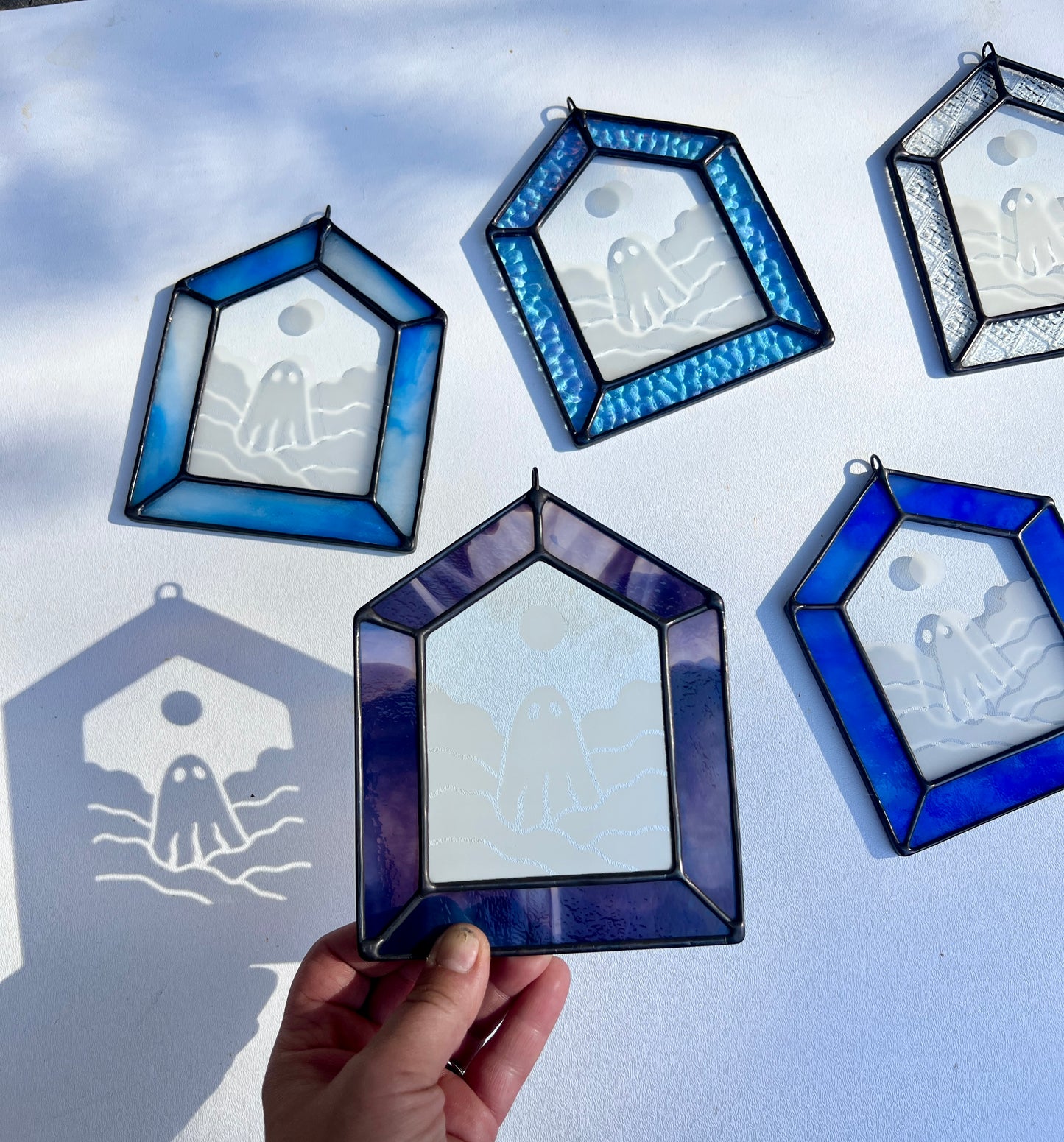 Cloudy Houses / multiple colors / READY TO SHIP