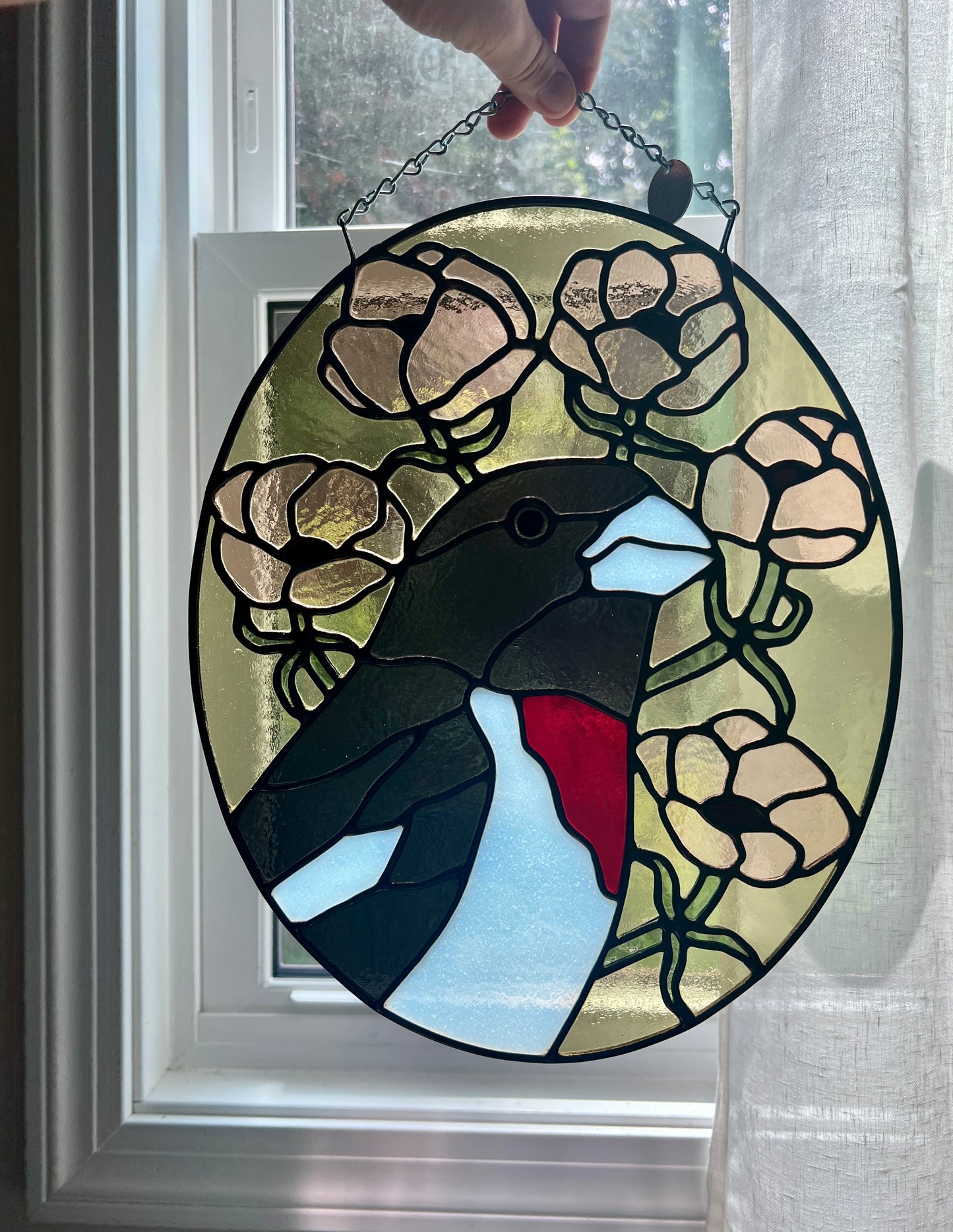 Wildflower Friend / Rose-breasted Grosbeak + Anemones