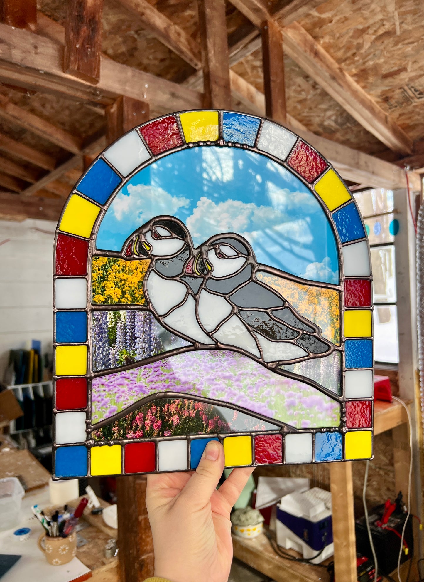 Lovebirds / Puffins Collage