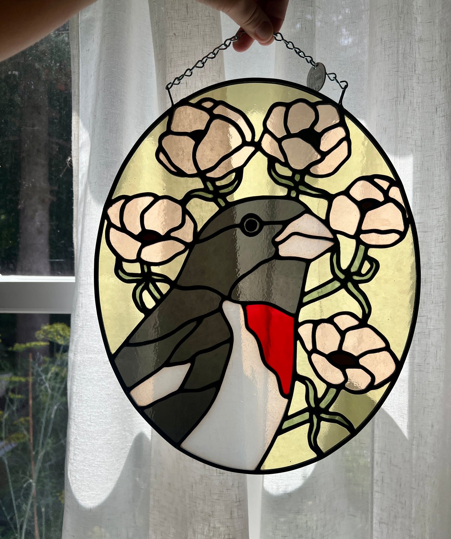 Wildflower Friend / Rose-breasted Grosbeak + Anemones