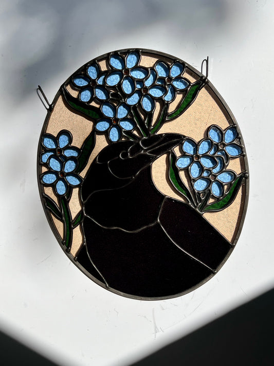 Wildflower Friend / Raven & Forget-me-nots / Blush Pink