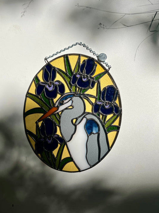 Wildflower Friend / Great Blue Heron + Wild Irises