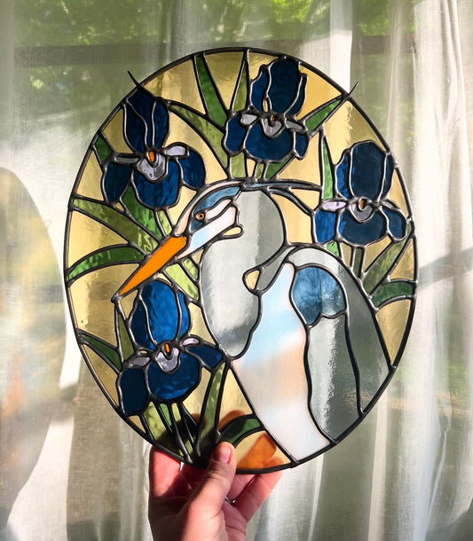 Wildflower Friend / Great Blue Heron + Wild Irises