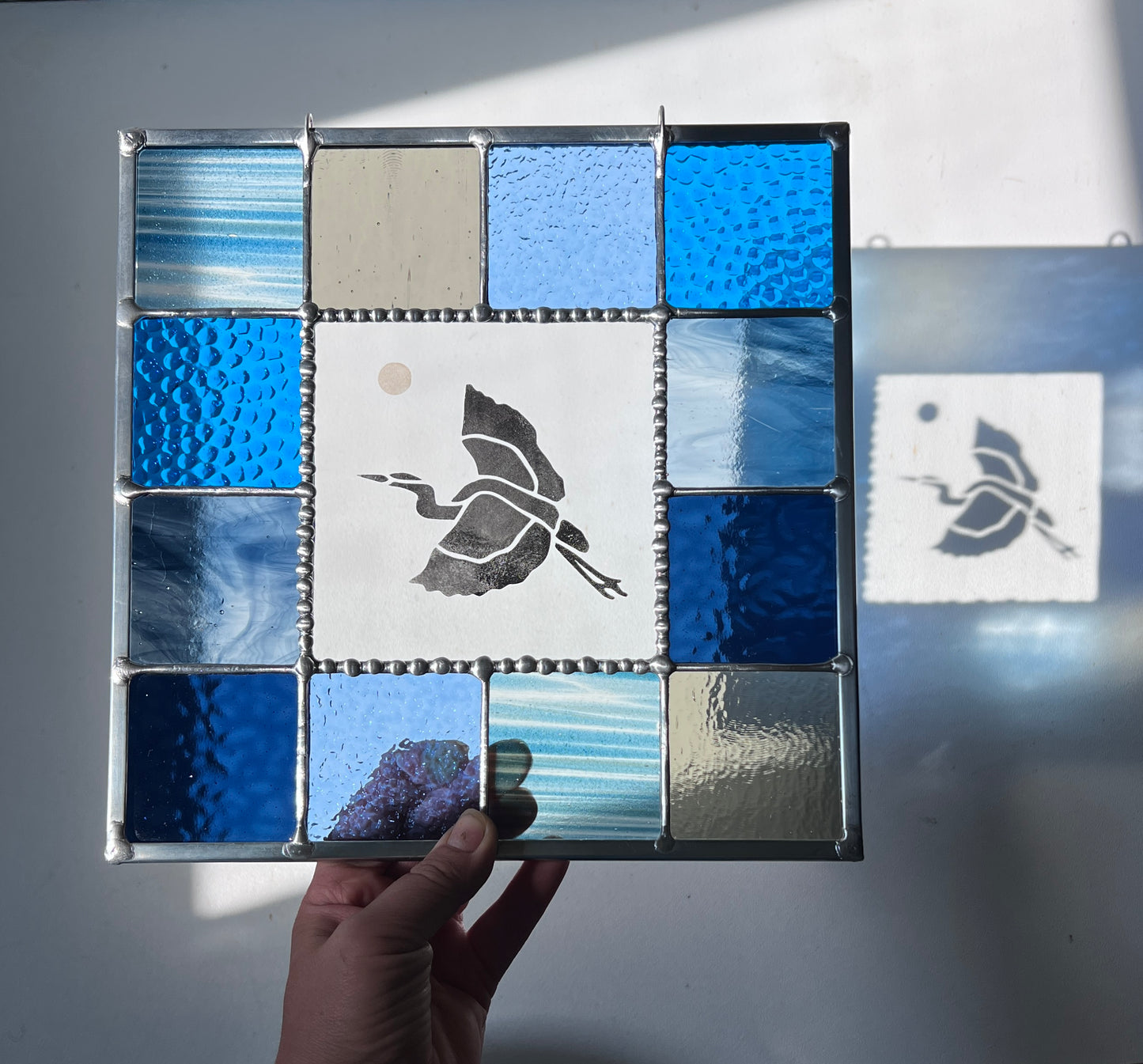 Etched Great Blue Heron Palette